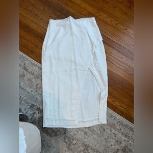 Abercrombie & Fitch White Linen MIDI/Maxi Skirt